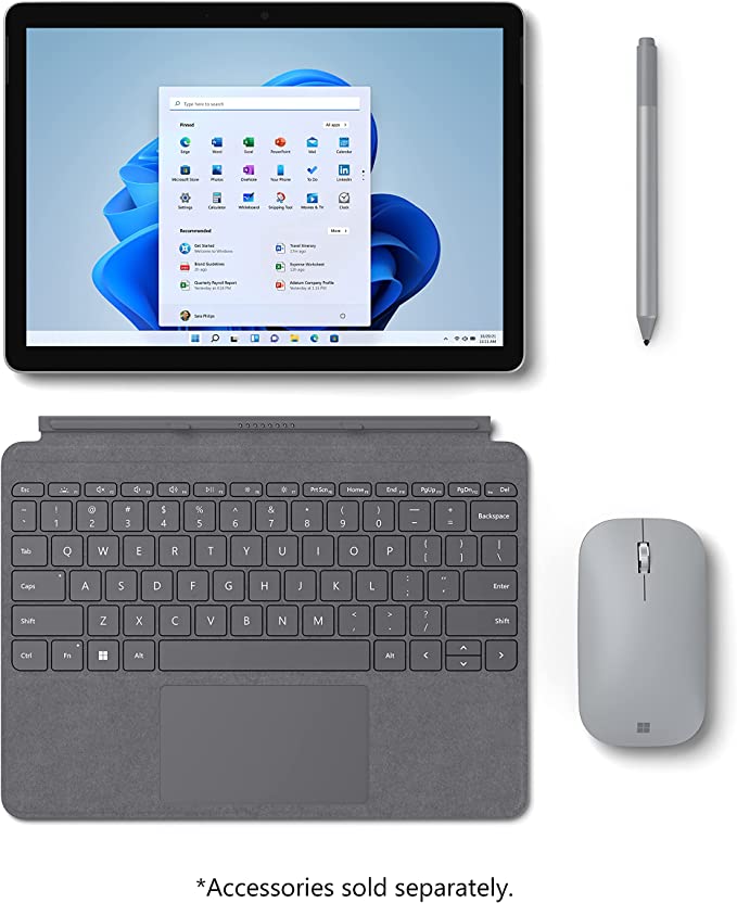 Surface Go 3 with Wi-Fi for Business - Windows 11 Pro - 4GB RAM, 64GB eMMC - Intel i3-10100Y - Platinum