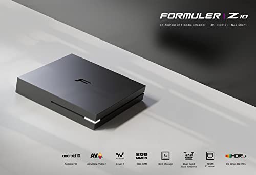 Formuler Z10 Android 10 Dual Band 5G 2GB Ram 8GB ROM 4K, Black