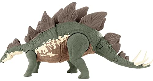 Jurassic World Camp Cretaceous Mega Destroyers Stegosaurus Dinosaur Action Figure, Toy Gift with Movable Joints, Attack and Breakout Feature