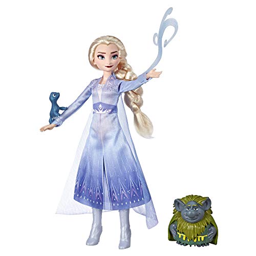 Disney Frozen Elsa Fashion Doll in Travel Outfit Inspired by Frozen 2 with Pabbie and Salamander Figures