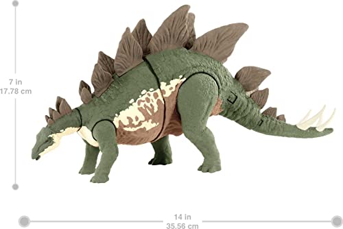 Jurassic World Camp Cretaceous Mega Destroyers Stegosaurus Dinosaur Action Figure, Toy Gift with Movable Joints, Attack and Breakout Feature