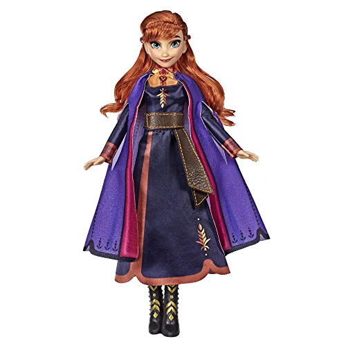 Disney Frozen Singing Anna Fashion Doll with Music Wearing a Purple Dress Inspired by Disney Frozen 2, Toy for Kids 3 Years and Up