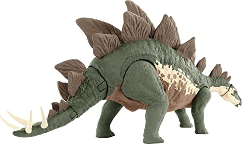 Jurassic World Camp Cretaceous Mega Destroyers Stegosaurus Dinosaur Action Figure, Toy Gift with Movable Joints, Attack and Breakout Feature