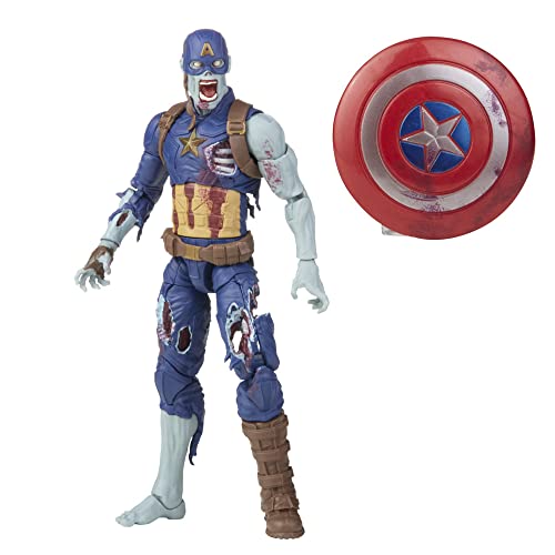 Hasbro Marvel Legends Series 6-inch Scale Action Figure Toy Zombie Captain America, Premium Design, 1 Figure, and 1 Accessory, F0330