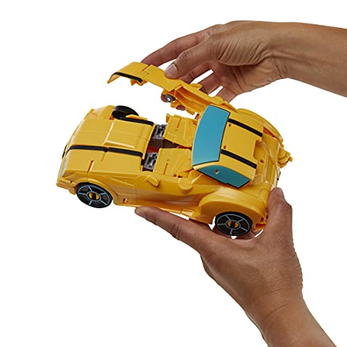 Hasbro Transformers Toys Bumblebee Cyberverse Adventures Dinobots Unite Roll N’ Change Bumblebee Push-to-Convert Action Figure, 6 and Up, 10-inch F2730