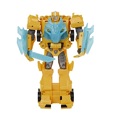 Hasbro Transformers Toys Bumblebee Cyberverse Adventures Dinobots Unite Roll N’ Change Bumblebee Push-to-Convert Action Figure, 6 and Up, 10-inch F2730