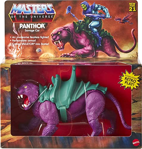 Masters of the Universe Origins Toys, MOTU Panthor Action Figure, Panther-Like Beast, Animal Character Collectible