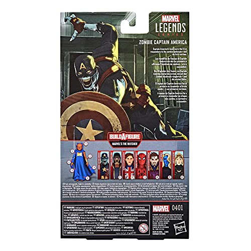 Hasbro Marvel Legends Series 6-inch Scale Action Figure Toy Zombie Captain America, Premium Design, 1 Figure, and 1 Accessory, F0330