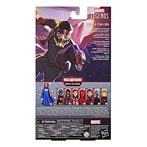 Hasbro Marvel Legends Series 6-inch Scale Action Figure Toy T'Challa Star-Lord, Premium Design, 1 Figure, 3 Accessories, and Build-A-Figure Part, F0329