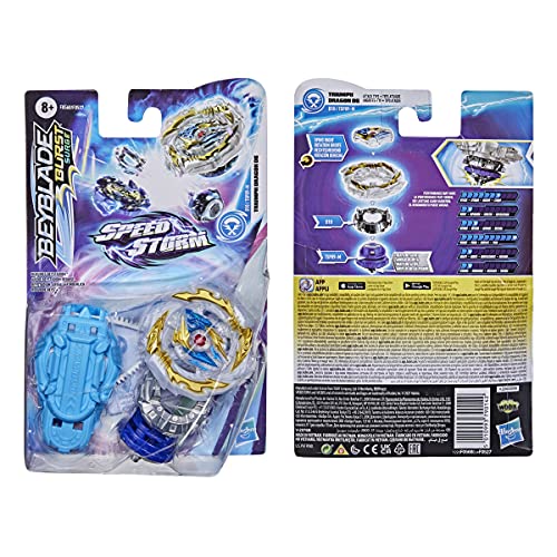 Beyblade Burst Surge Speedstorm Triumph Dragon D6 Spinning Top Starter Pack – Attack Type Battling Game Top with Launcher, Toy for Kids