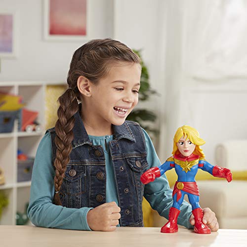 Playskool Heroes Mega Mighties Marvel Super Hero Adventures Captain Marvel, Collectible 10-Inch Action Figure, Toys for Kids Ages 3 and Up