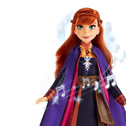 Disney Frozen Singing Anna Fashion Doll with Music Wearing a Purple Dress Inspired by Disney Frozen 2, Toy for Kids 3 Years and Up