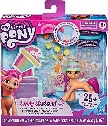 Hasbro My Little Pony: A New Generation Movie Story Scenes Mix and Make Sunny Starscout - Toy with Compound, 25 Accessories, 3-Inch Pony F2934