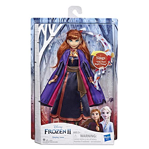 Disney Frozen Singing Anna Fashion Doll with Music Wearing a Purple Dress Inspired by Disney Frozen 2, Toy for Kids 3 Years and Up