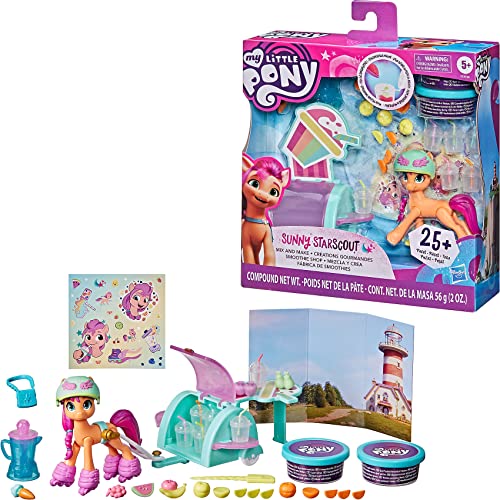 Hasbro My Little Pony: A New Generation Movie Story Scenes Mix and Make Sunny Starscout - Toy with Compound, 25 Accessories, 3-Inch Pony F2934