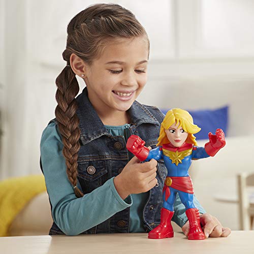 Playskool Heroes Mega Mighties Marvel Super Hero Adventures Captain Marvel, Collectible 10-Inch Action Figure, Toys for Kids Ages 3 and Up