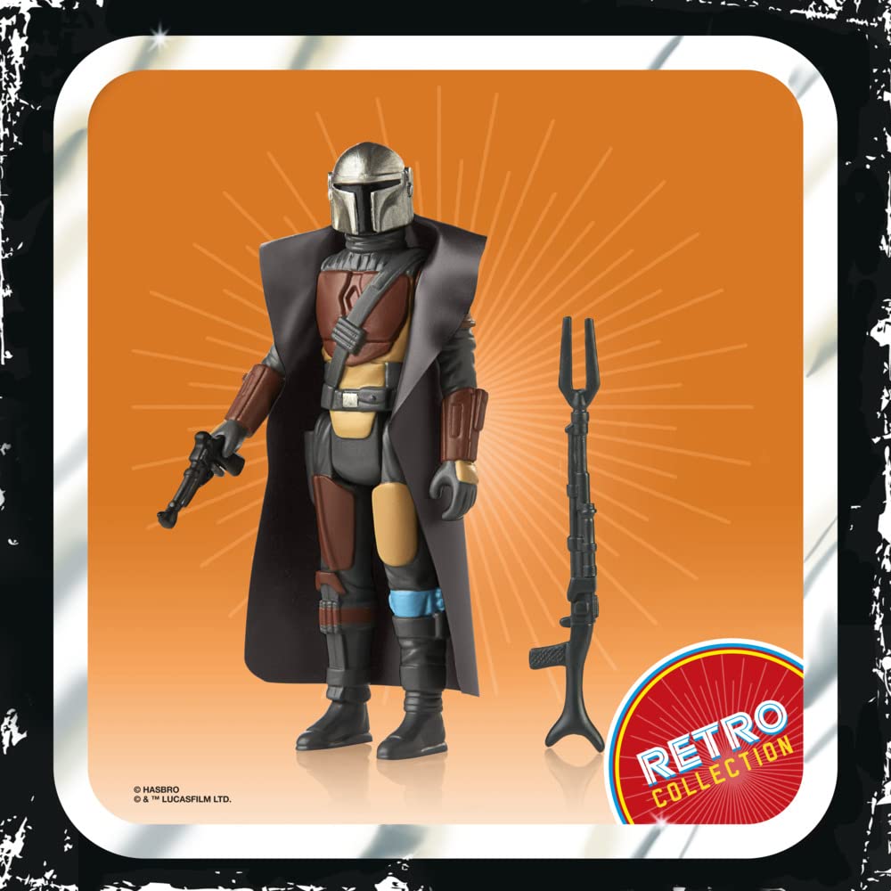 Star Wars Retro Collection The Mandalorian Toy 3.75-Inch-Scale Collectible Action Figure with Accessories, Toys for Kids Ages 4 and Up