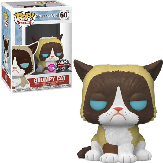 Grumpy Cat Flocked Pop! Vinyl Figure - Entertainment Earth Exclusive