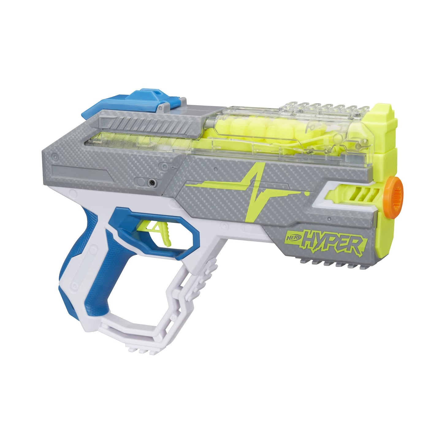 NERF Hyper Rush-40 Pump-Action Blaster, 30 Hyper Rounds, Eyewear, Up to 110 FPS Velocity, Easy Reload, Holds Up to 40 Rounds