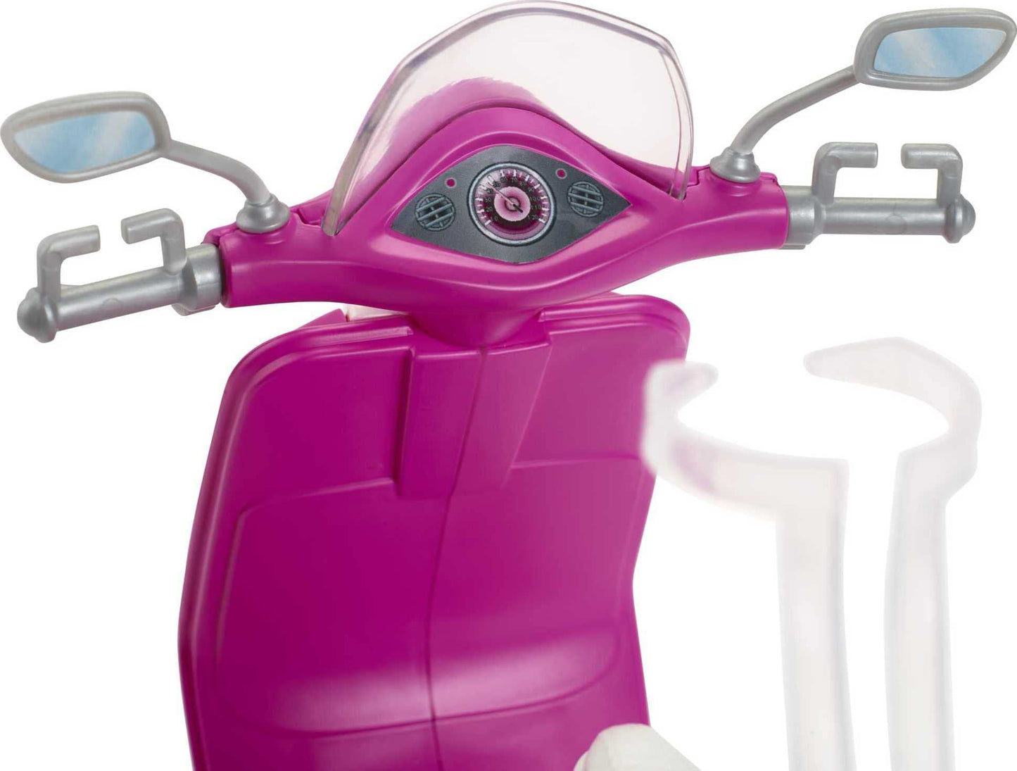 Barbie Doll, Blonde, and Pink and White Scooter with Kickstand and Teal Basket for 3 to 7 Year Olds