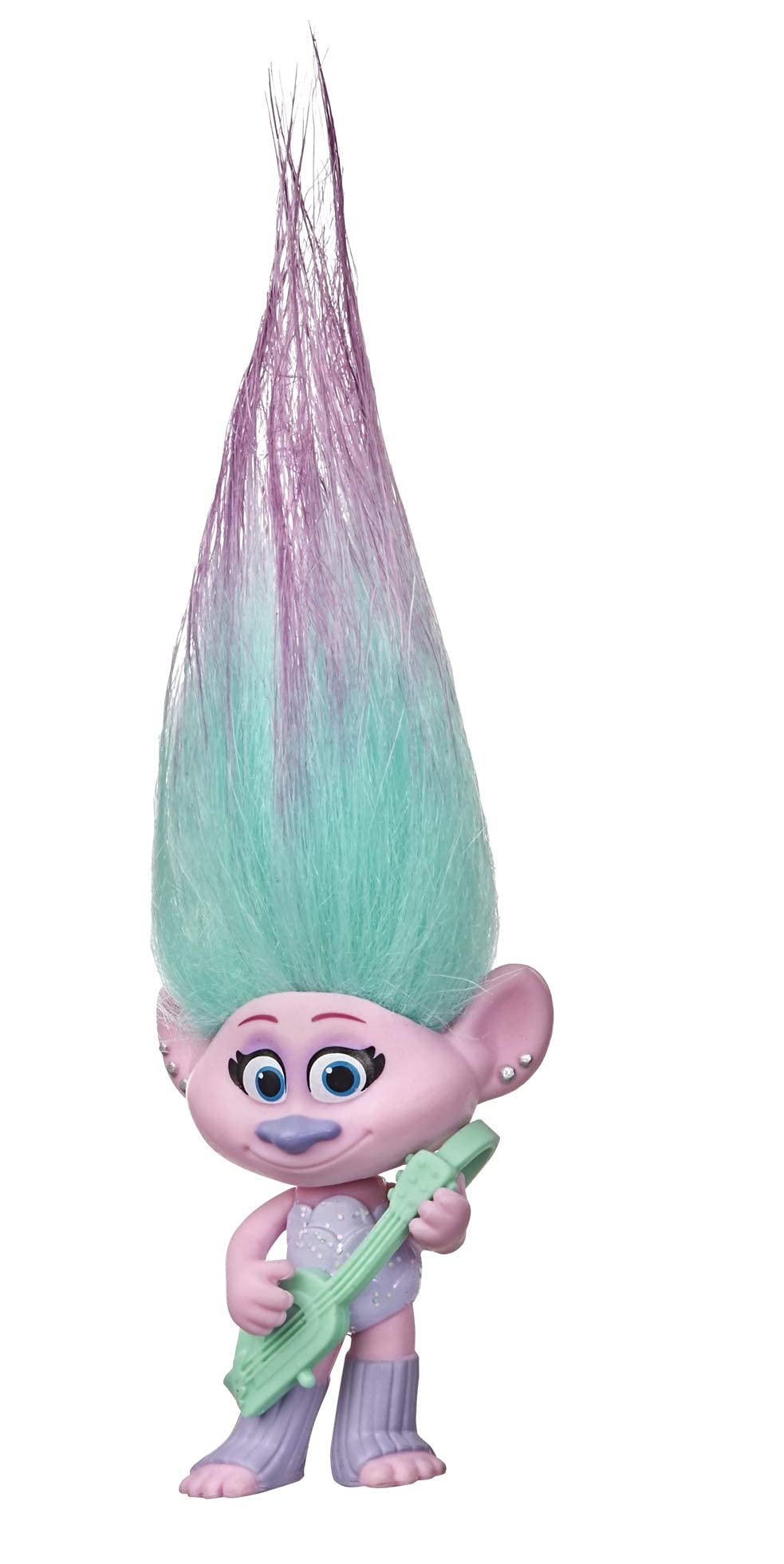 Hasbro DreamWorks Trolls World Tour Satin, Collectible Doll with Guitar Accessory and Hair Clip, Toy Figure Inspired by The Movie Trolls World Tour