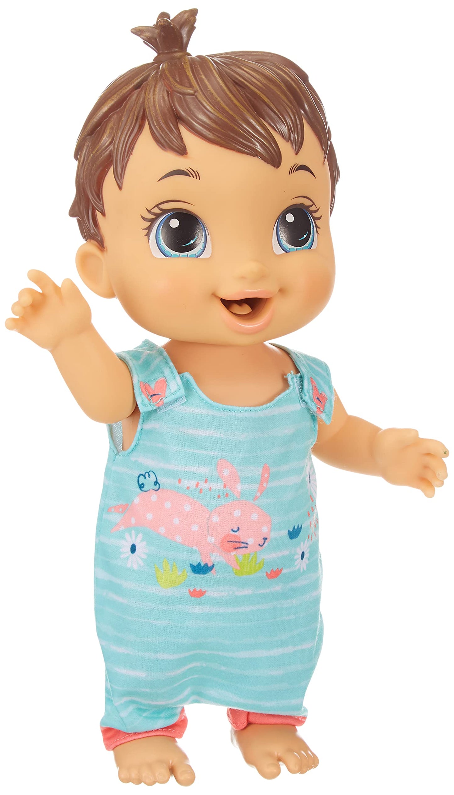 Baby Alive Baby Gotta Bounce Doll, Bunny Outfit, Bounces with 25+ SFX and Giggles, Drinks and Wets, Brown Hair Toy for Kids Ages 3 and Up