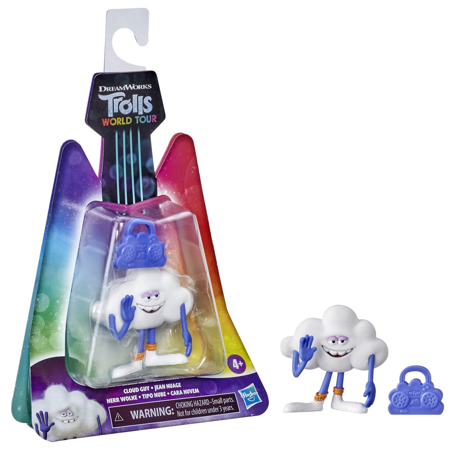 DreamWorks Trolls World Tour Cloud Guy, Collectible Doll with Boombox Accessory, Toy Figure Inspired by The Movie, Kids 4 and Up