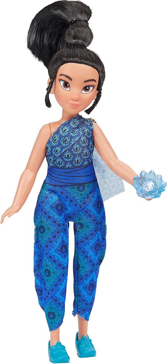 Disney Raya and The Last Dragon Young Raya and Kumandra Flower, Lights and Sounds Doll, Musical Toy for Kids 3 Years and Up