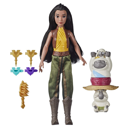 Disney's Raya and The Last Dragon Strength and Style Set Fashion Doll, Hair Twisting Tool, Hair Clips, Toy for 5 Year Old Kids and Up