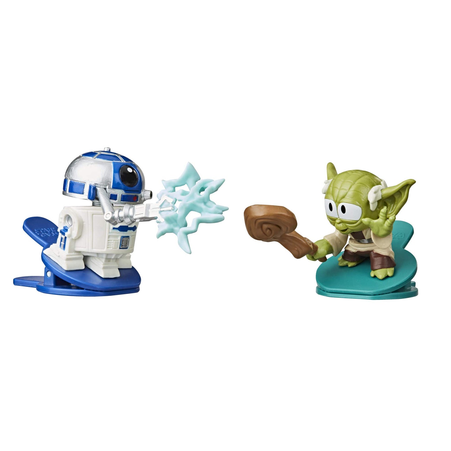 Star Wars Battle Bobblers R2-D2 Vs Yoda Clippable Battling Action Figure 2-Pack, Bobbling Toys for Kids Ages 4 and Up