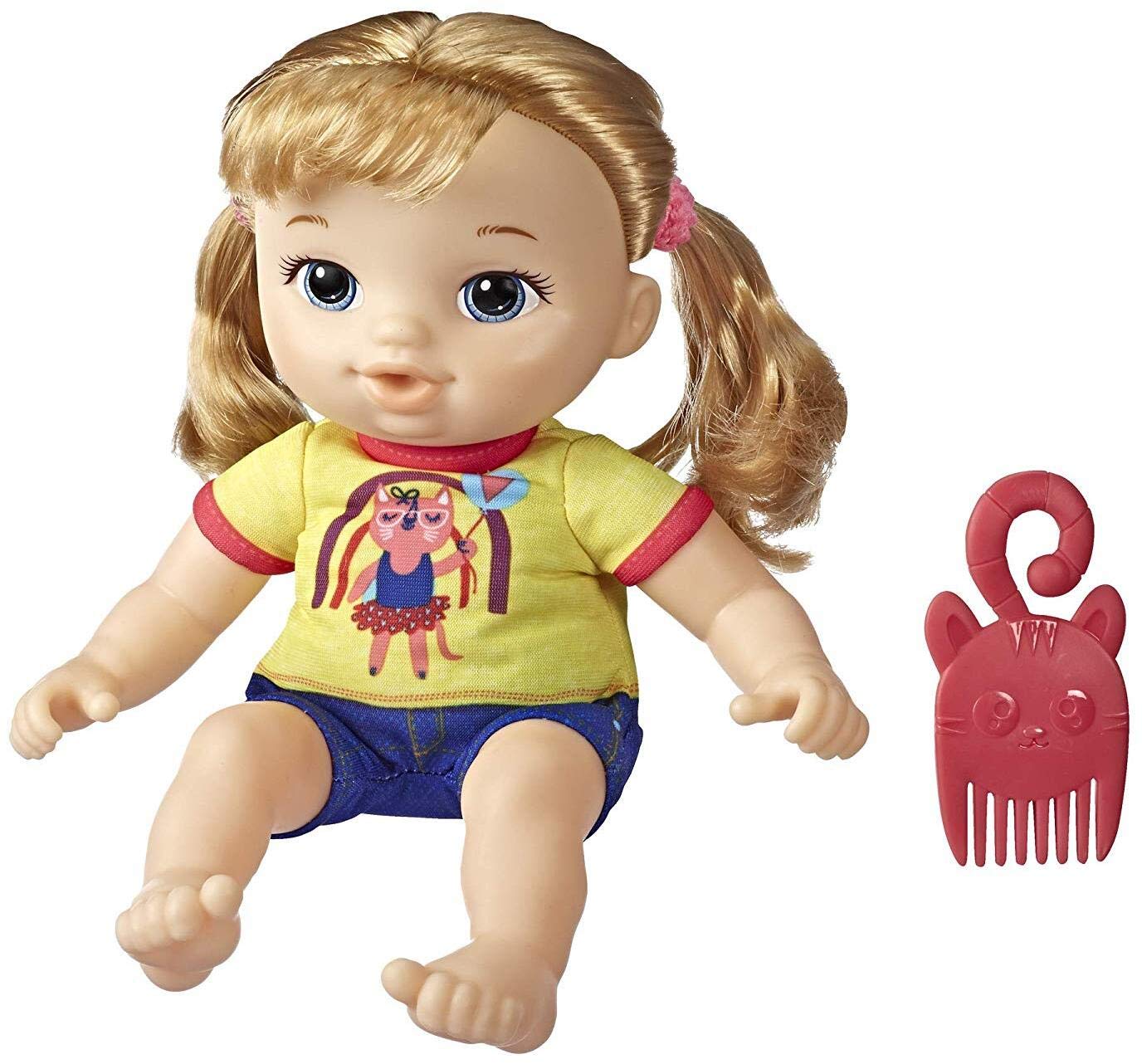 Littles by Baby Alive, Littles Squad, Little Astrid, Blonde Hair, 9-inch Take-Along Toddler Doll with Comb, Toy for Kids Ages 3 and Up