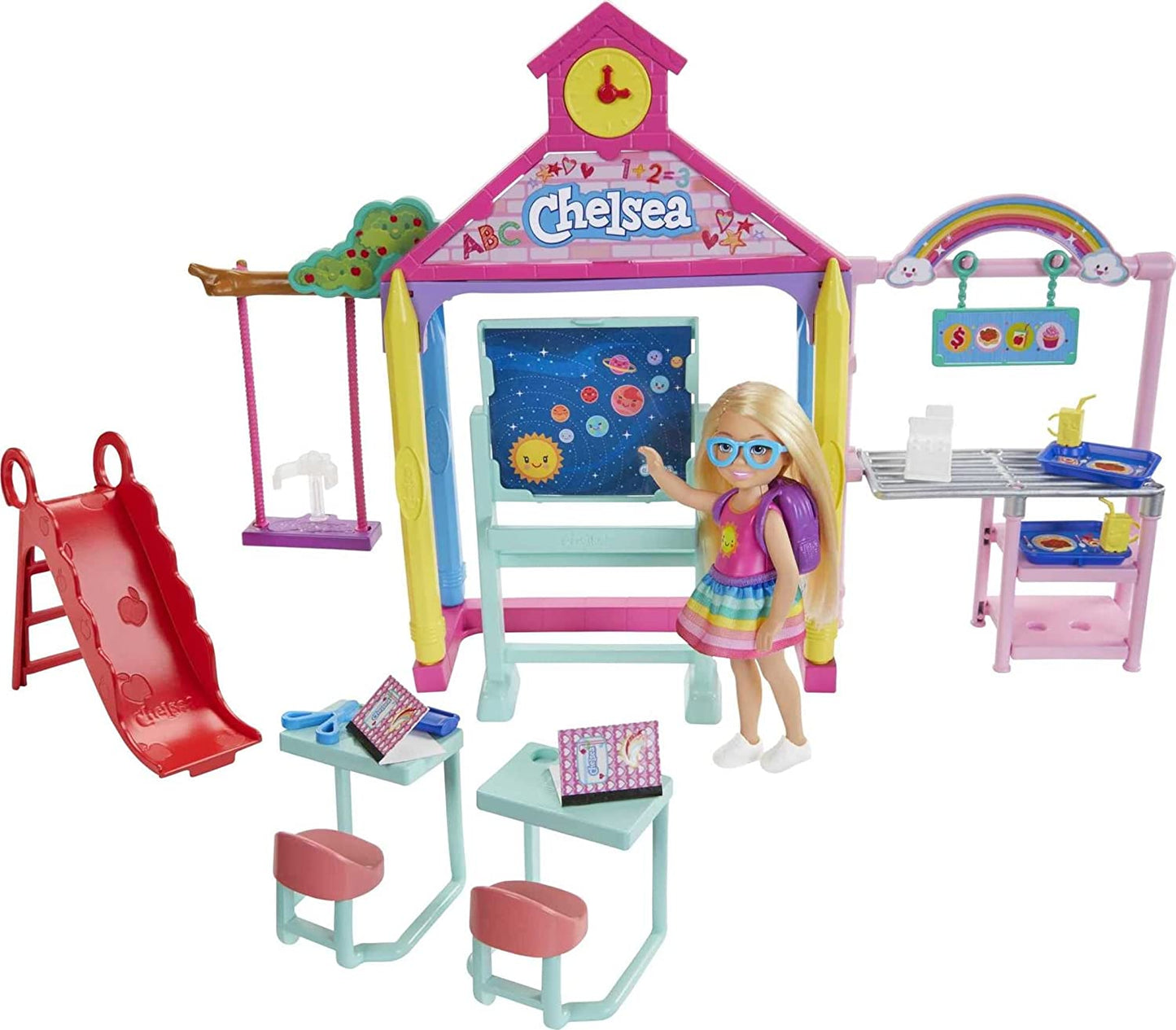 Barbie Club Chelsea Doll and School Playset, 6-inch Blonde, with Accessories, Gift for 3 to 7 Year Olds