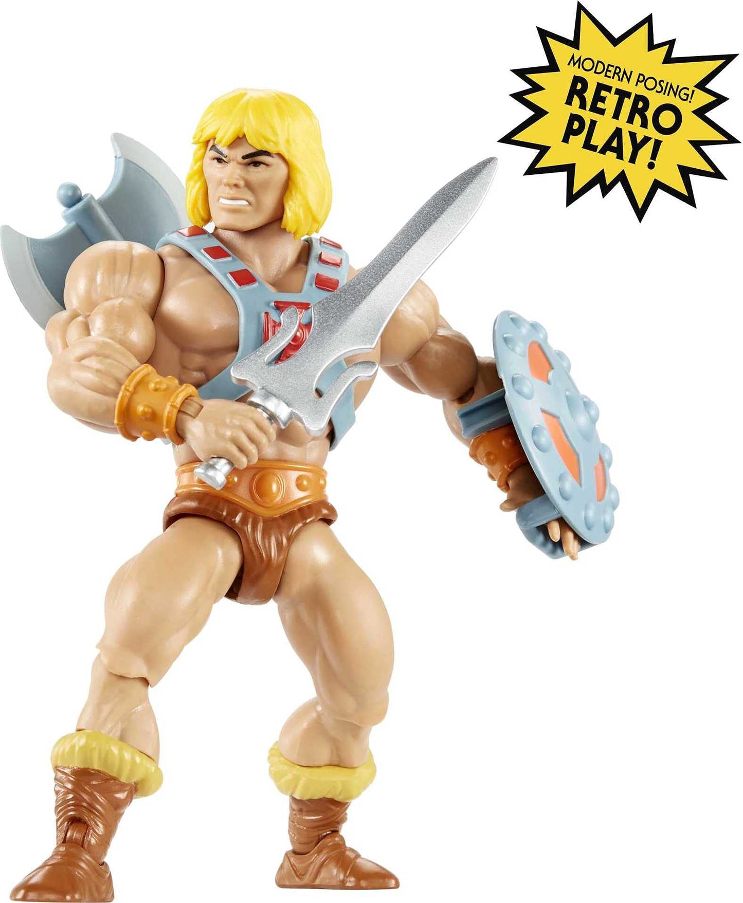 Masters of the Universe Origins He-Man 5.5-in Action Figure, Battle Figures for Storytelling Play and Display