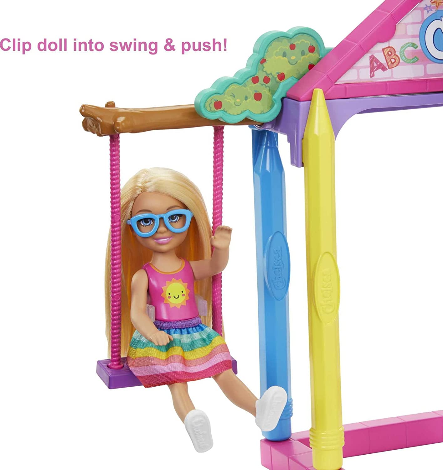 Barbie Club Chelsea Doll and School Playset, 6-inch Blonde, with Accessories, Gift for 3 to 7 Year Olds