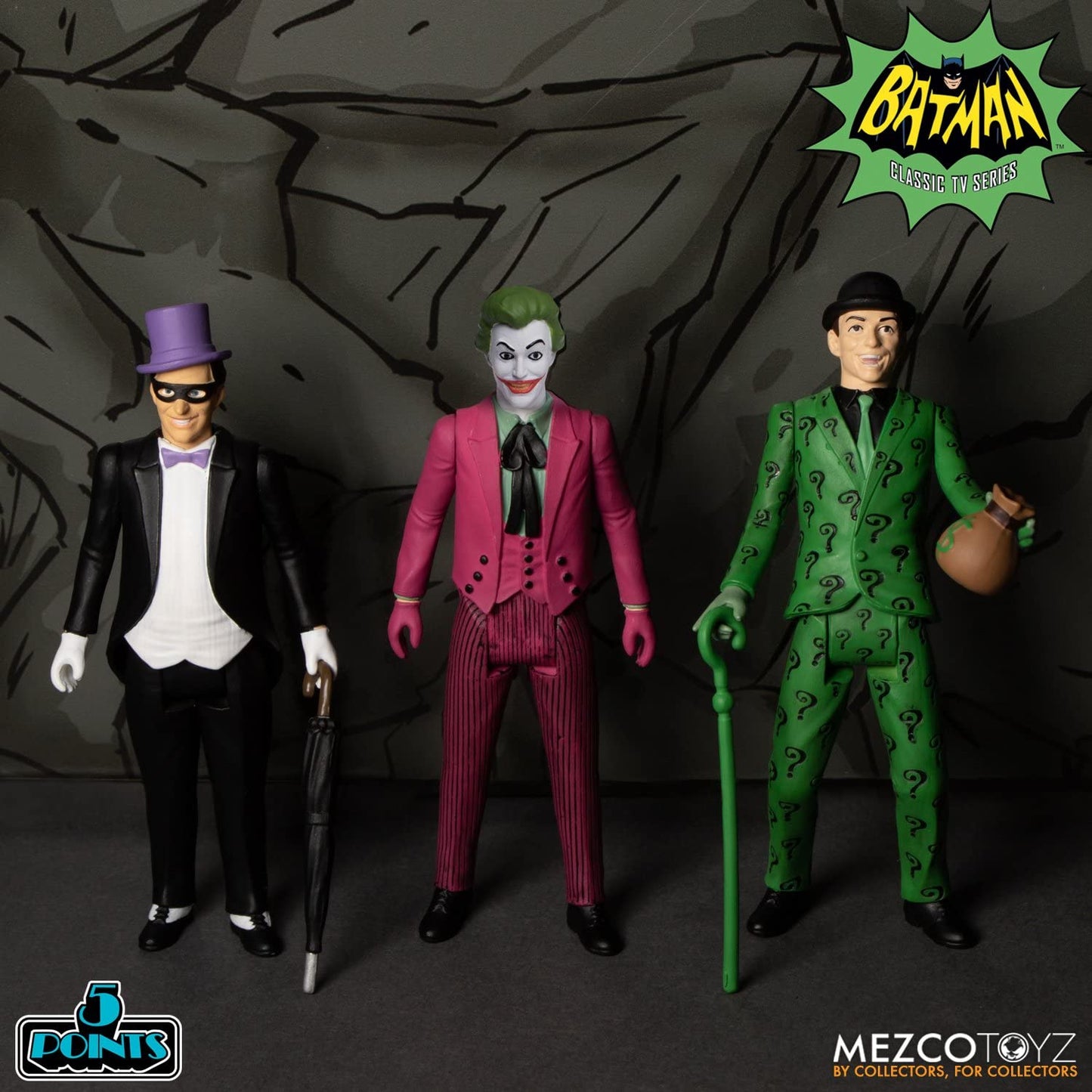 Mezco Toyz Batman (1966) Classic TV Series 5 Points Deluxe Box Set