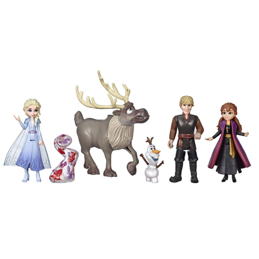 Disney Frozen Adventure Collection, 5 Small Dolls from Frozen 2, Anna, Elsa, Kristoff, Sven, Olaf, and Gale Accessory