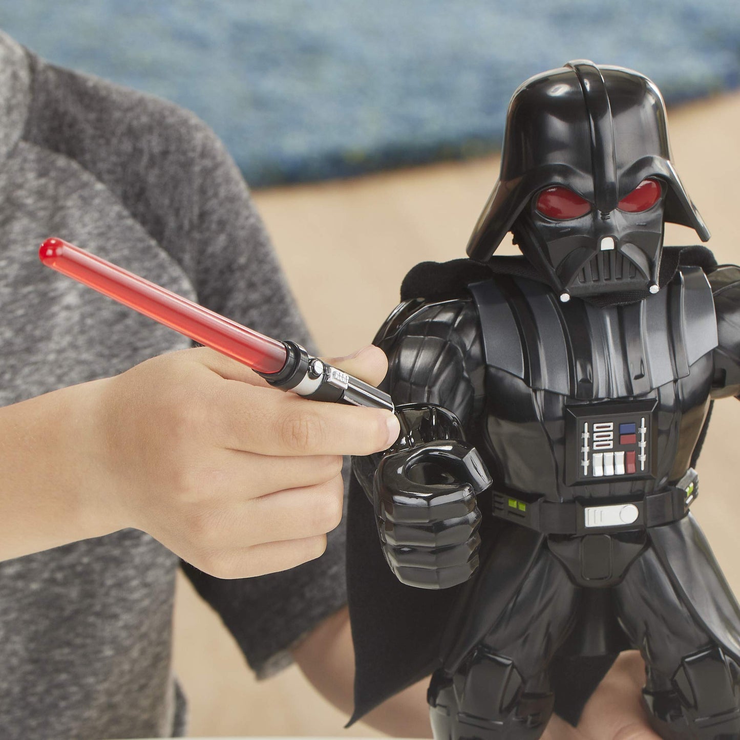 Star Wars Galactic Heroes Mega Mighties Darth Vader 10-Inch Action Figure with Lightsaber Accessory, Toys for Kids Ages 3 and Up