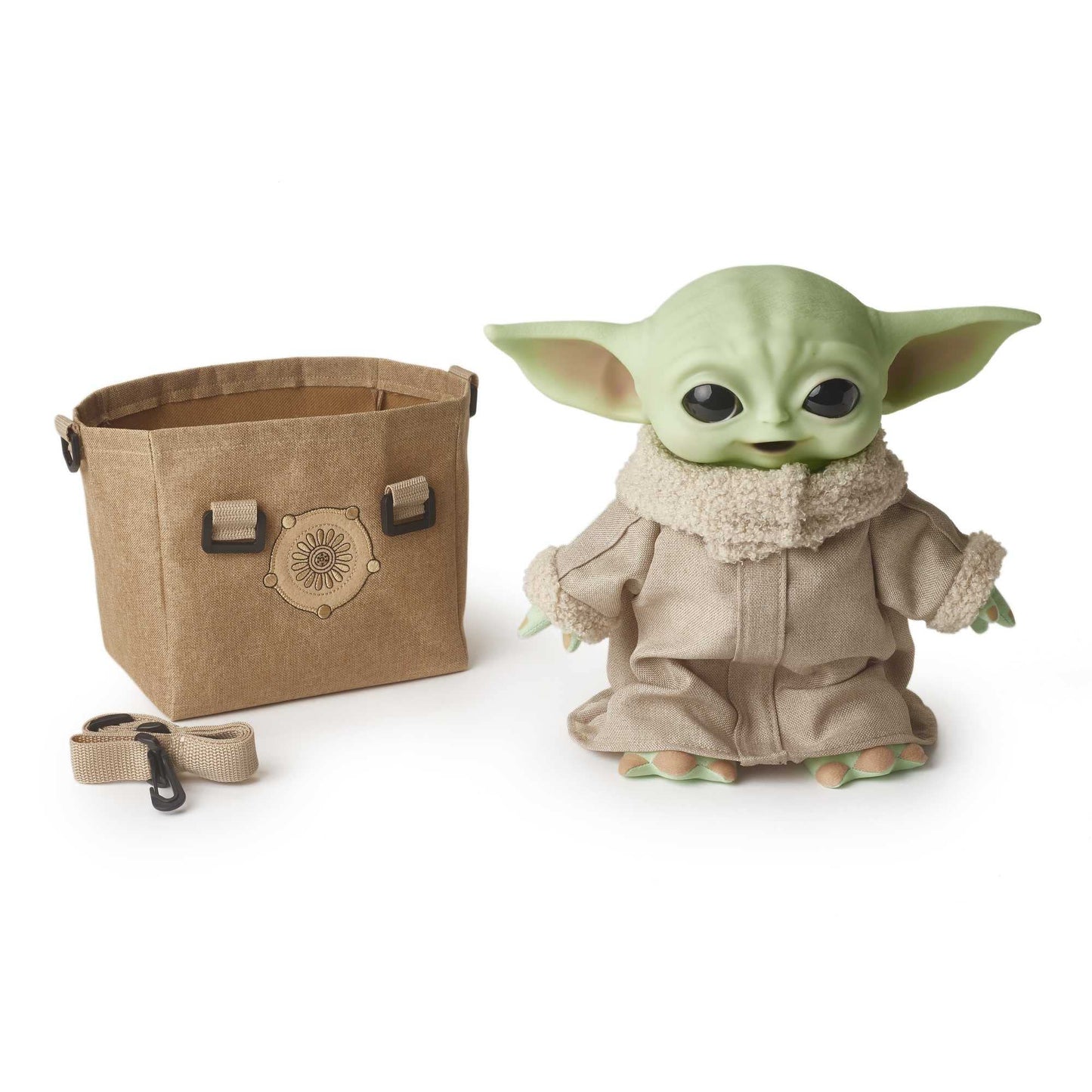 Star Wars The Child Plush Toy, 11-in Yoda Baby Figure from The Mandalorian, Collectible Stuffed Character with Carrying Satchel for Movie Fans Ages 3 and Older