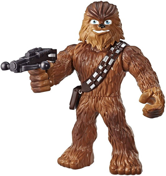 Star Wars Galactic Heroes Mega Mighties Chewbacca 10-Inch Action Figure with Bowcaster Accessory, Toys for Kids Ages 3 and Up