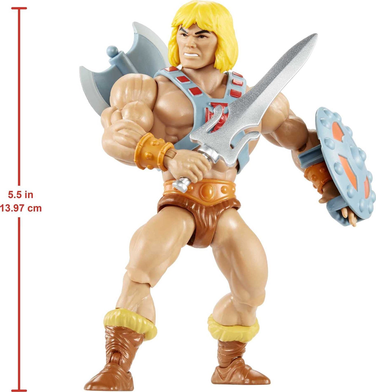 Masters of the Universe Origins He-Man 5.5-in Action Figure, Battle Figures for Storytelling Play and Display