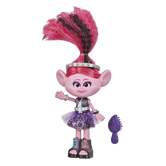 DreamWorks Trolls World Tour Glam Rockin' Poppy Fashion Doll with Dress, Shoes, and More, Fashion Trolls Toy for Girls