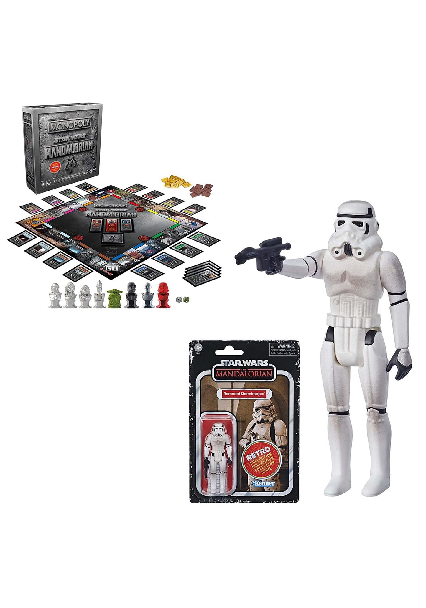 Star Wars The Mandalorian Monopoly Collector's Edition with Retro Remnant Stormtrooper Action Figure