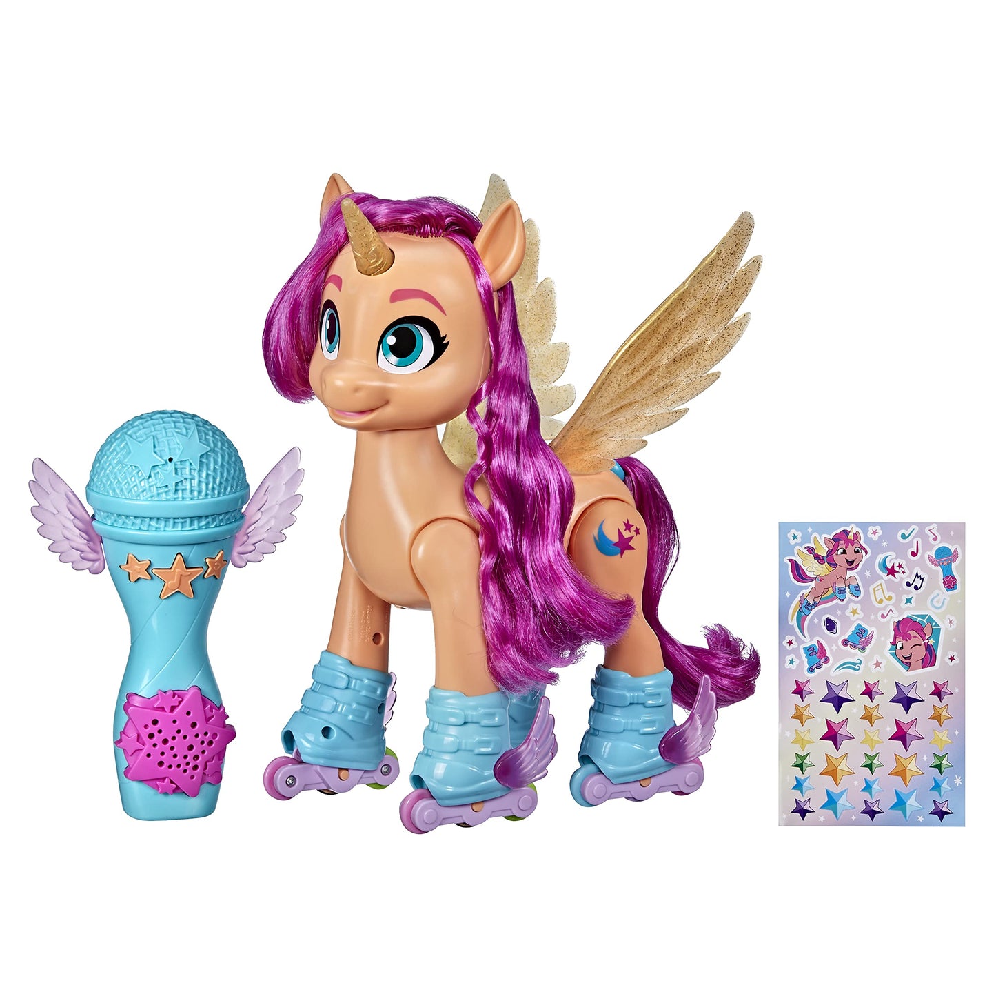 My Little Pony: A New Generation Movie Sing 'N Skate Sunny Starscout - Interactive 9-Inch Remote Control Toy with 50 Reactions, Lights