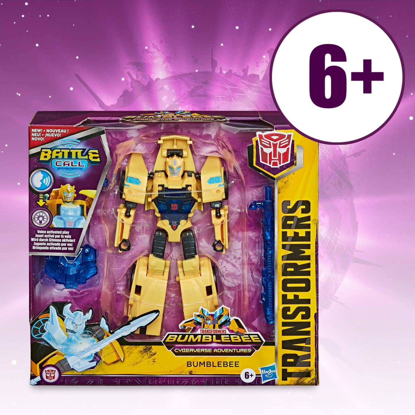 Transformers Bumblebee Cyberverse Adventures Battle Call Trooper Class Bumblebee, Voice Activated Energon Power Lights, Ages 6 and Up, 5.5-inch