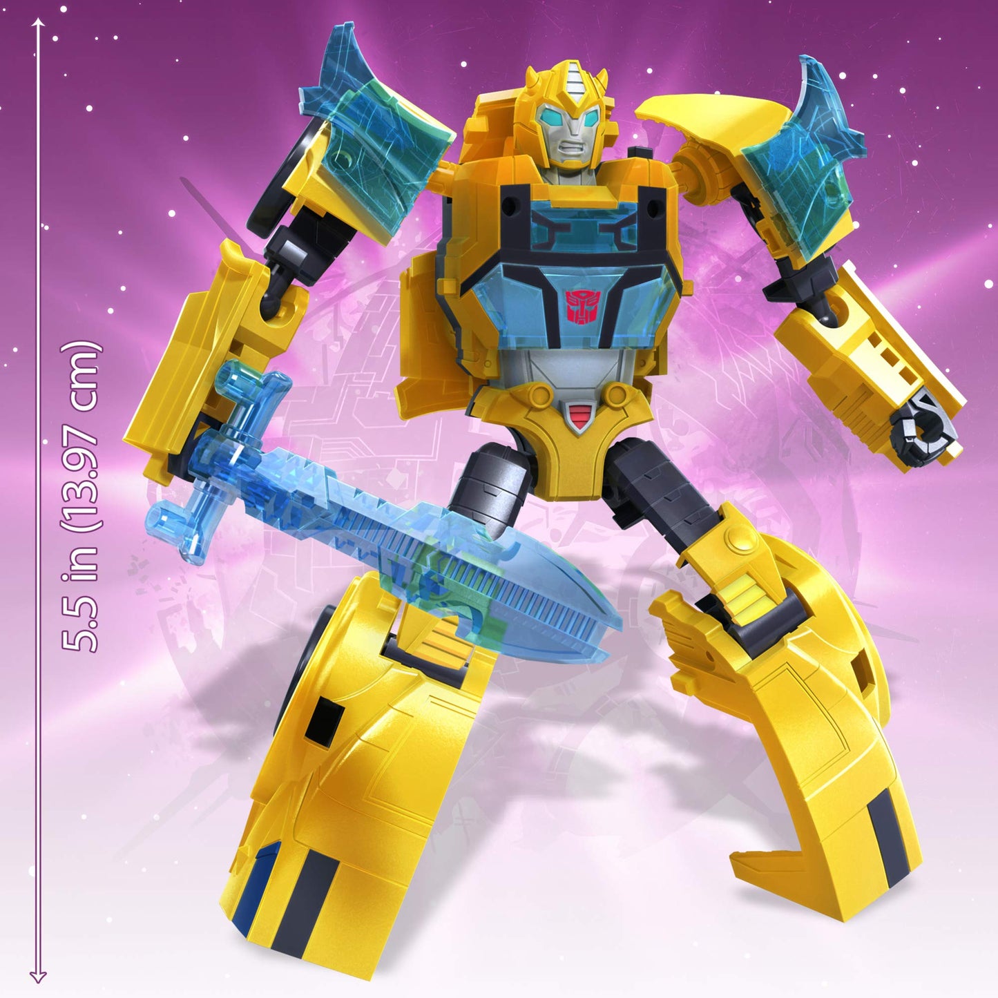 Transformers Bumblebee Cyberverse Adventures Battle Call Trooper Class Bumblebee, Voice Activated Energon Power Lights, Ages 6 and Up, 5.5-inch