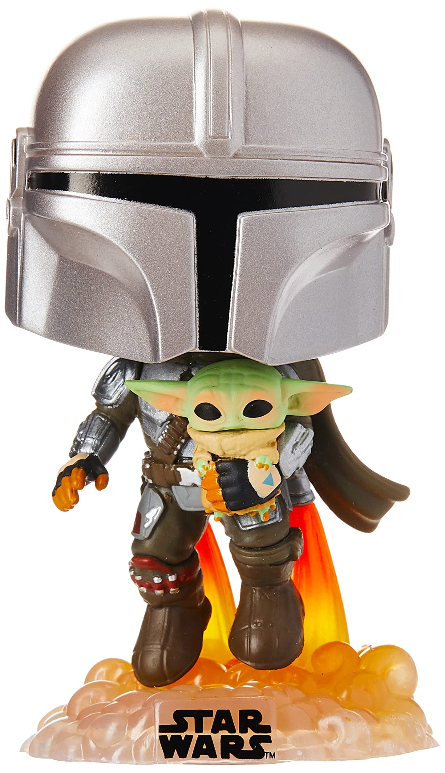 Funko Pop! Star Wars: The Mandalorian - Mandalorian Flying with The Child, Multicolor