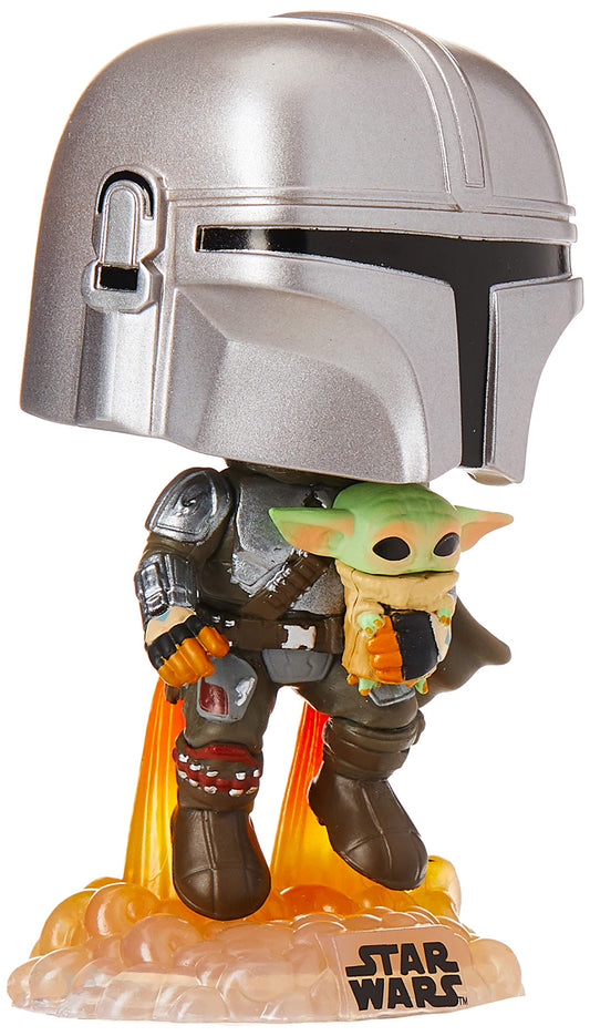 Funko Pop! Star Wars: The Mandalorian - Mandalorian Flying with The Child, Multicolor