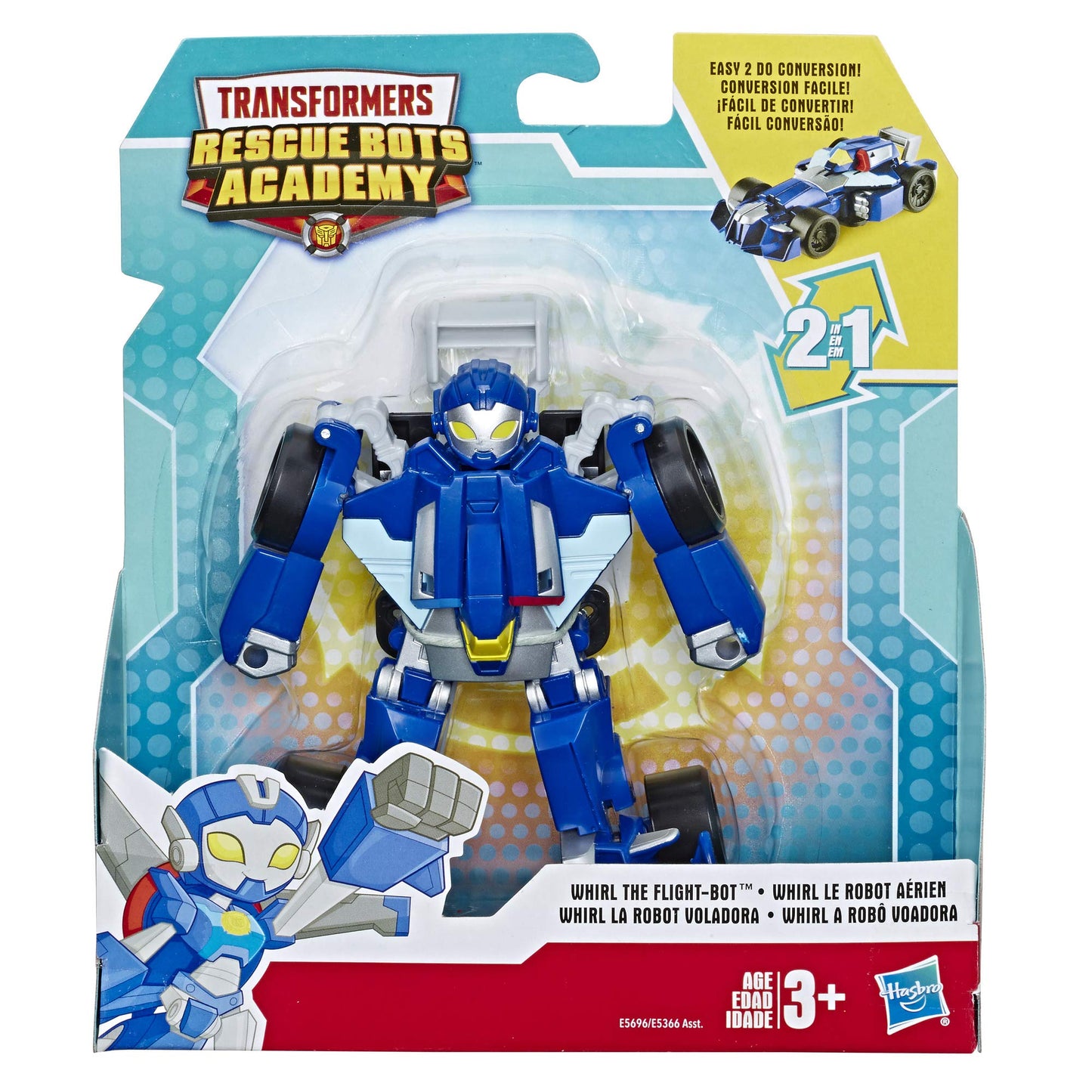 Playskool Heroes Transformers Rescue Bots Academy Whirl The Flight-Bot Converting Toy, 4.5-Inch Action Figure, Toys for Kids Ages 3 and Up