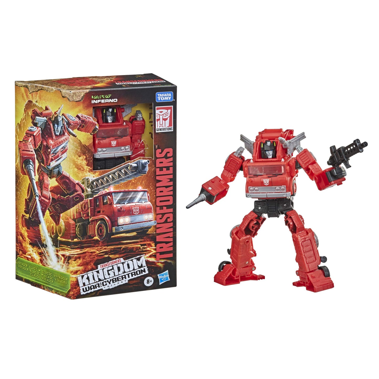 Transformers Toys Generations War for Cybertron: Kingdom Voyager WFC-K19 Inferno Action Figure - Kids Ages 8 and Up, 7-inch