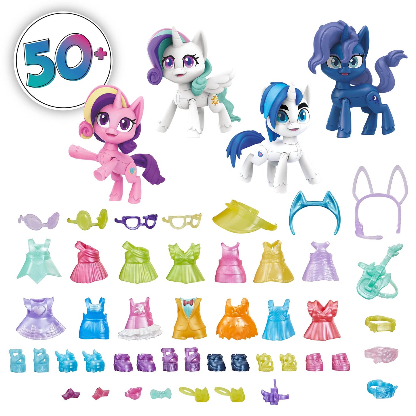 My Little Pony Smashin Fashion Royal Premiere Set -- 50 Pieces, 4 Poseable Figures with Fashion Accessories and Surprise Toy Unboxing